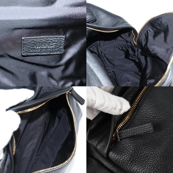 VERSACE Backpack Leather Black Gold Auth 118813M - Picture 13 of 15